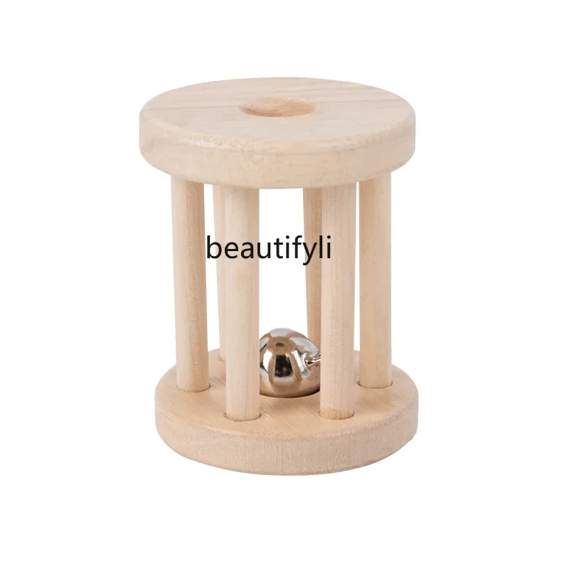 Toy wooden cage rattle 1-3 years old baby early education puzzle grasp bell game gift