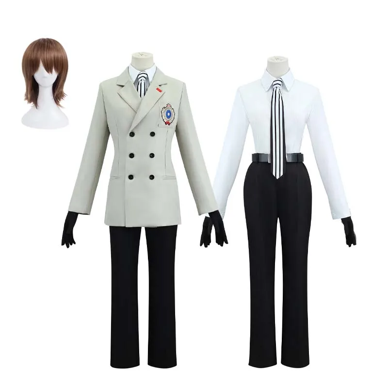 

Goro Akechi школьная форма аниме P5 мужские костюмы для косплея наряды для Хэллоуина пальто рубашки брюки пояс перчатки комплект