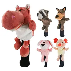 Animal Golf Club Driver Head Covers Long Neck Golf Driver Cover Raccoon/red Hippopotamuss/wolf/rabbit/piggy Golf Club Head Cover