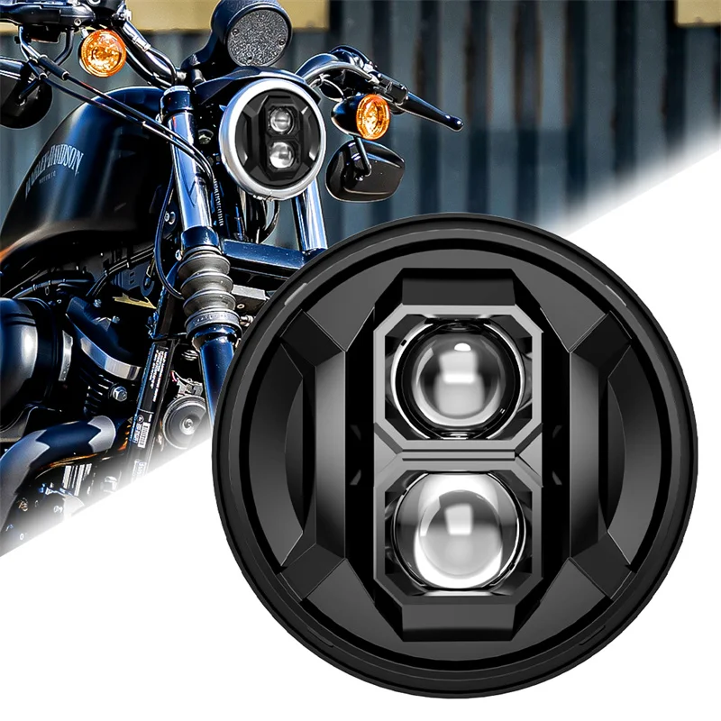 

7 Inch DOT E9 Motorcycle Headlamp Running Lights 80W Car Led H4 For Royal Enfield Himalayan 400 411 650 350 Cafe Racer Headlight