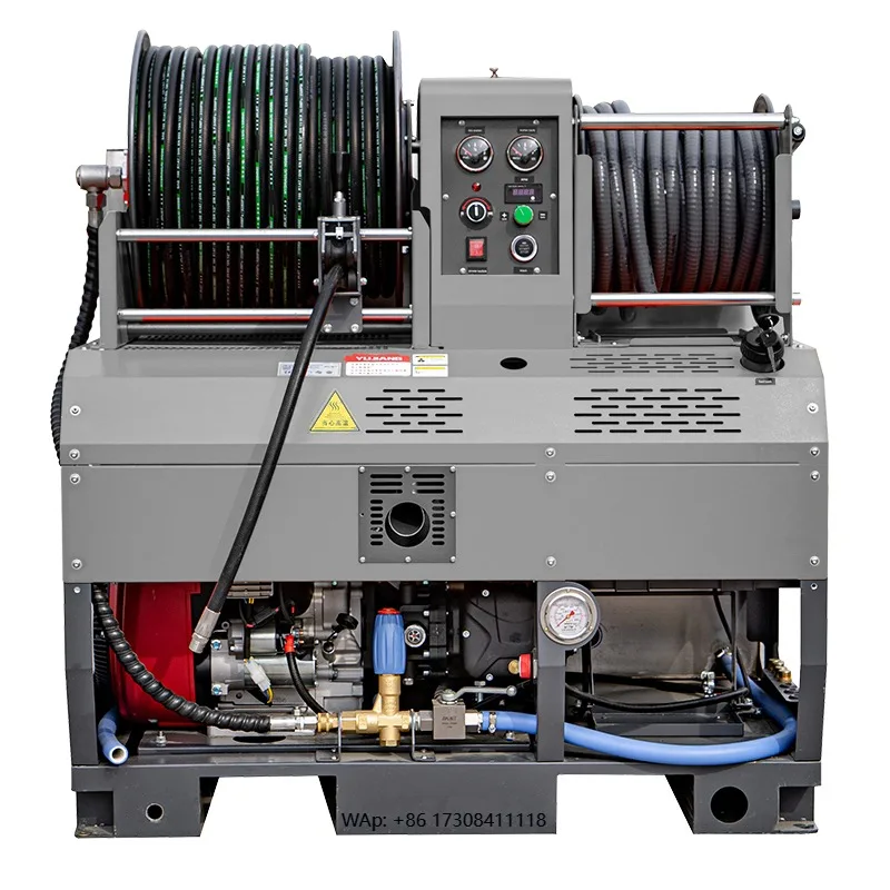 Mobile Sewer Cleaner 200bar18gpm37HP Sewer Sludge Cleaning Pipe Sludge Dredging