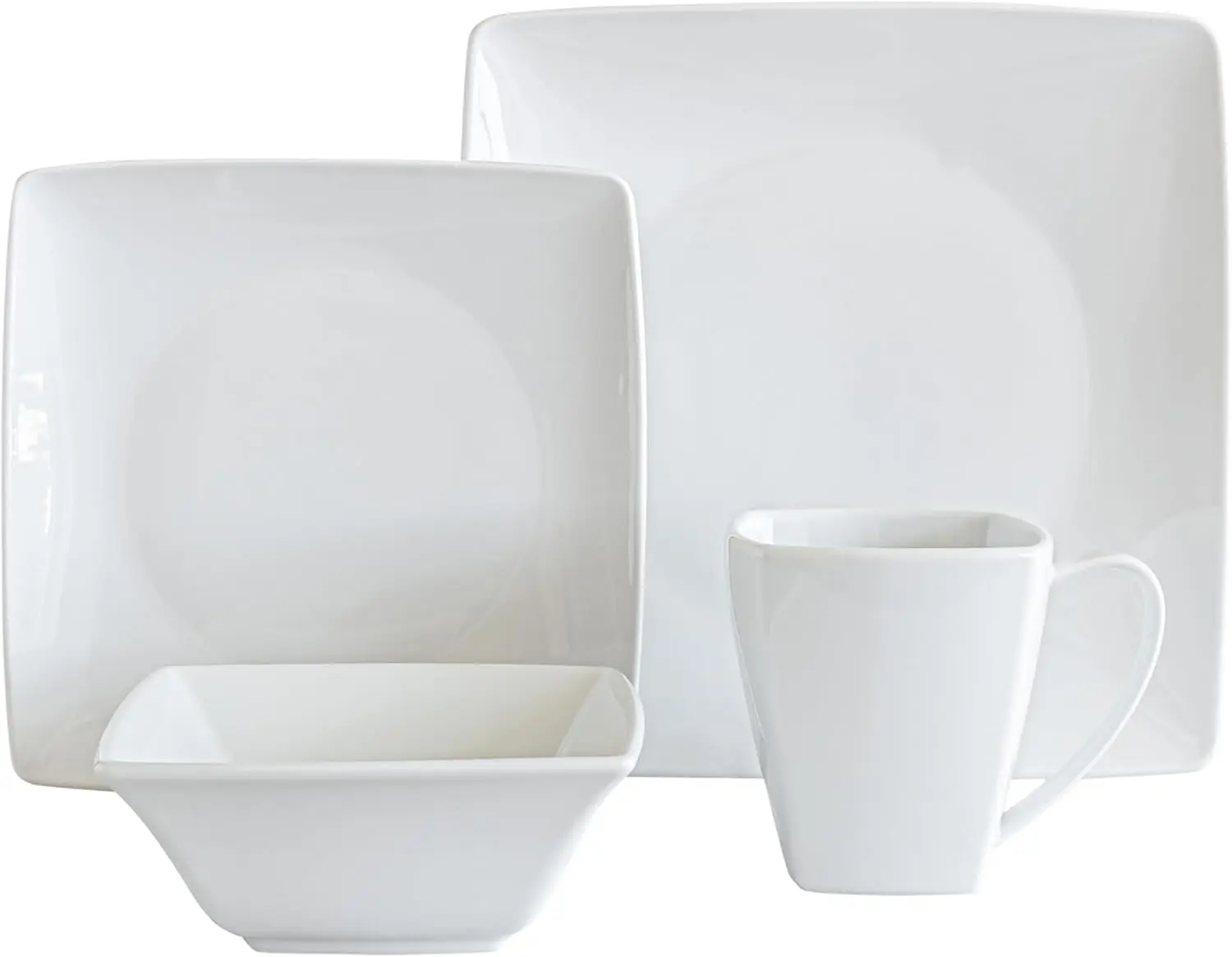 

Dinnerware Set - Porcelain Dish Set with Dinner Plates, Salad Plates, Soup Bowls, Mugs - 32-Piece All-Occasion Place Settings -