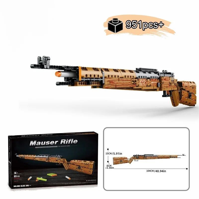 

MOC техническое вогнестрельное оружие карабин 98K идеи оружия дизайн строительные блоки модель DIY настольные украшения подарок на день рождения и Рождество
