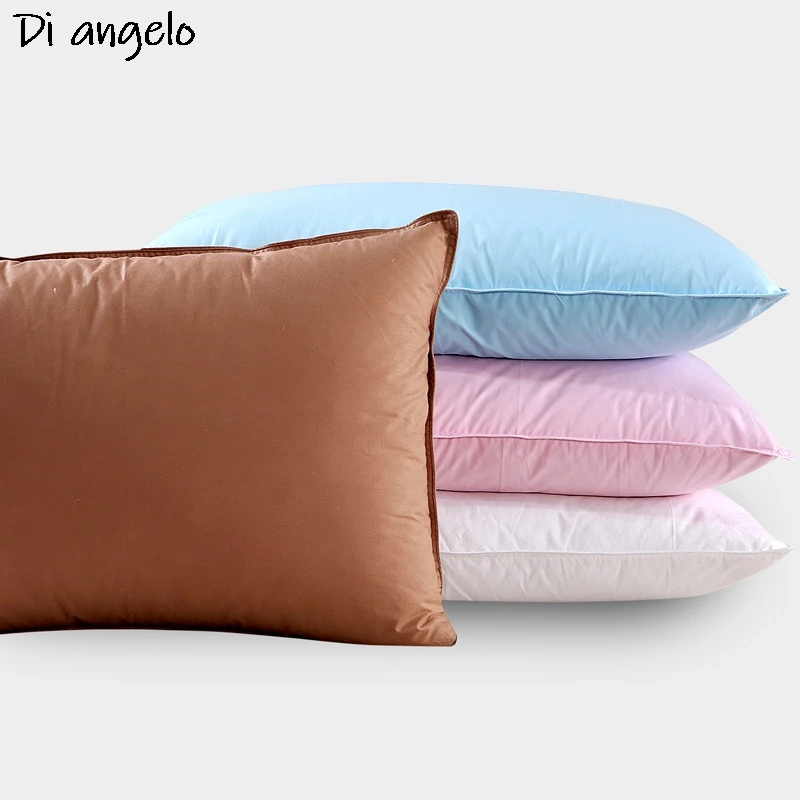 48*74cm Cotton Down-proof Fabric Soft Bedding Pillow White/Pink Color luxury Rectangle Goose/Duck Down Pillows #sw