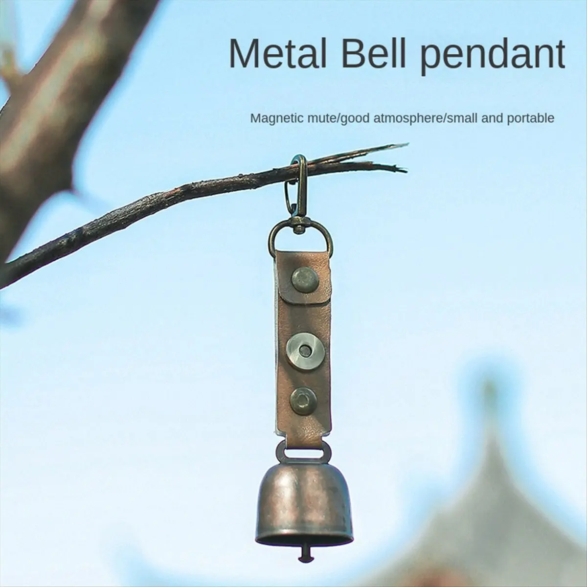 T34C Outdoor Bell Charm Ornament Bell Keychain Cowbell Accessory Pet Charm Bear Bell Camping Accessory-B