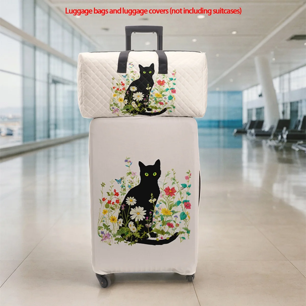 

2pc Foldable, large-capacity, lightweight, unisex travel sports luggage set with protective cover