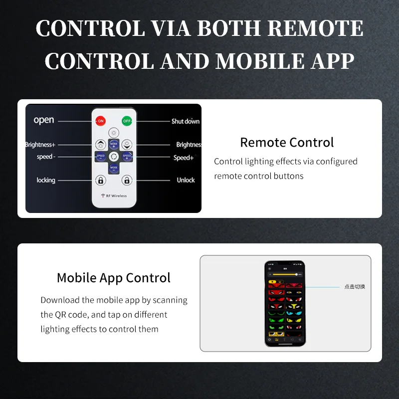 트럭용 LED 눈, 자동차 앞 유리 패널 트럭 LED 픽셀 패널 조명, 리모컨 소프트 스크롤링, 대형 트럭용 보드 조명