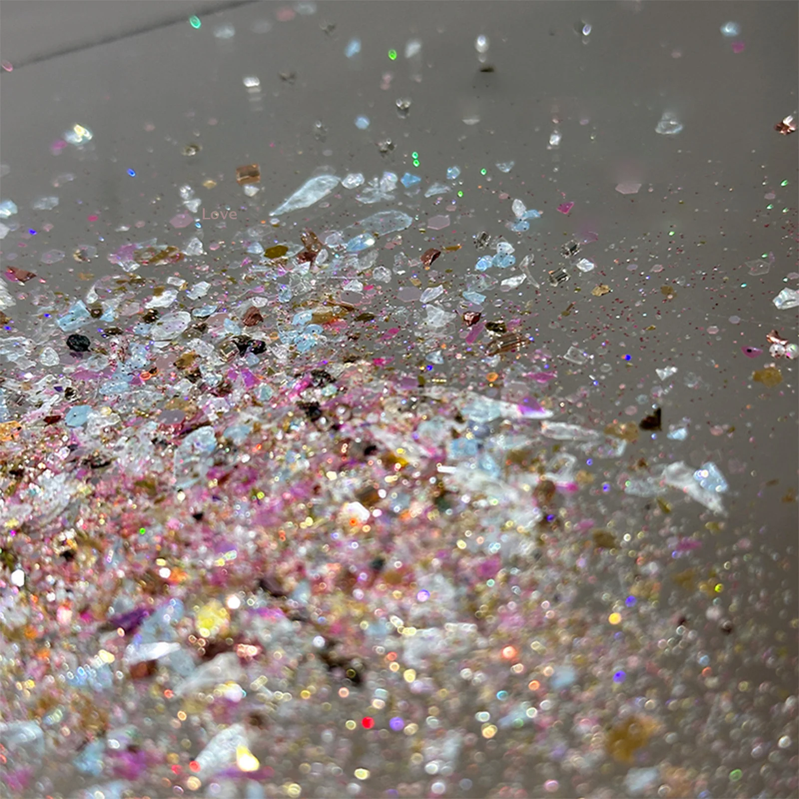 [L&P] 1 صندوق مسحوق لامع للأظافر رقائق قزحية لامعة فضية ترتر فائق اللمعان براق الصباغ الغبار لتزيين الأظافر