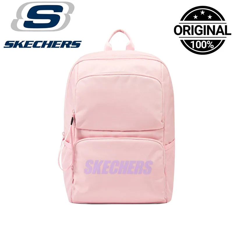 Skechers Pink Backpack for Girls Large Capacity Water Resistant School Travel Laptop Daypack  L320U196-01F6