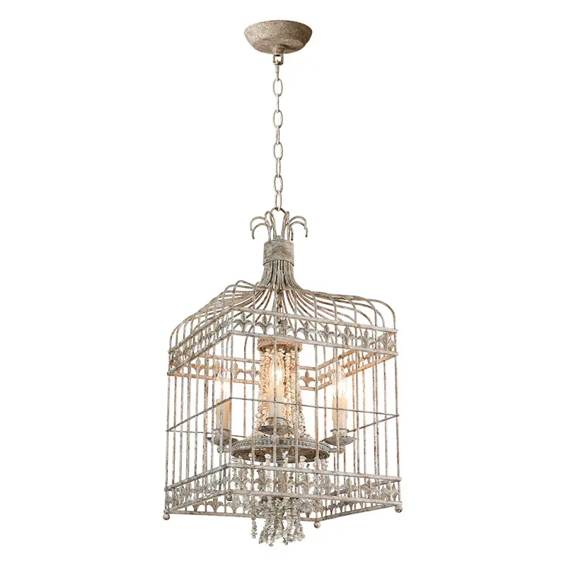 

European, French and American retro old bird cage lamp chandelier creative industrial style