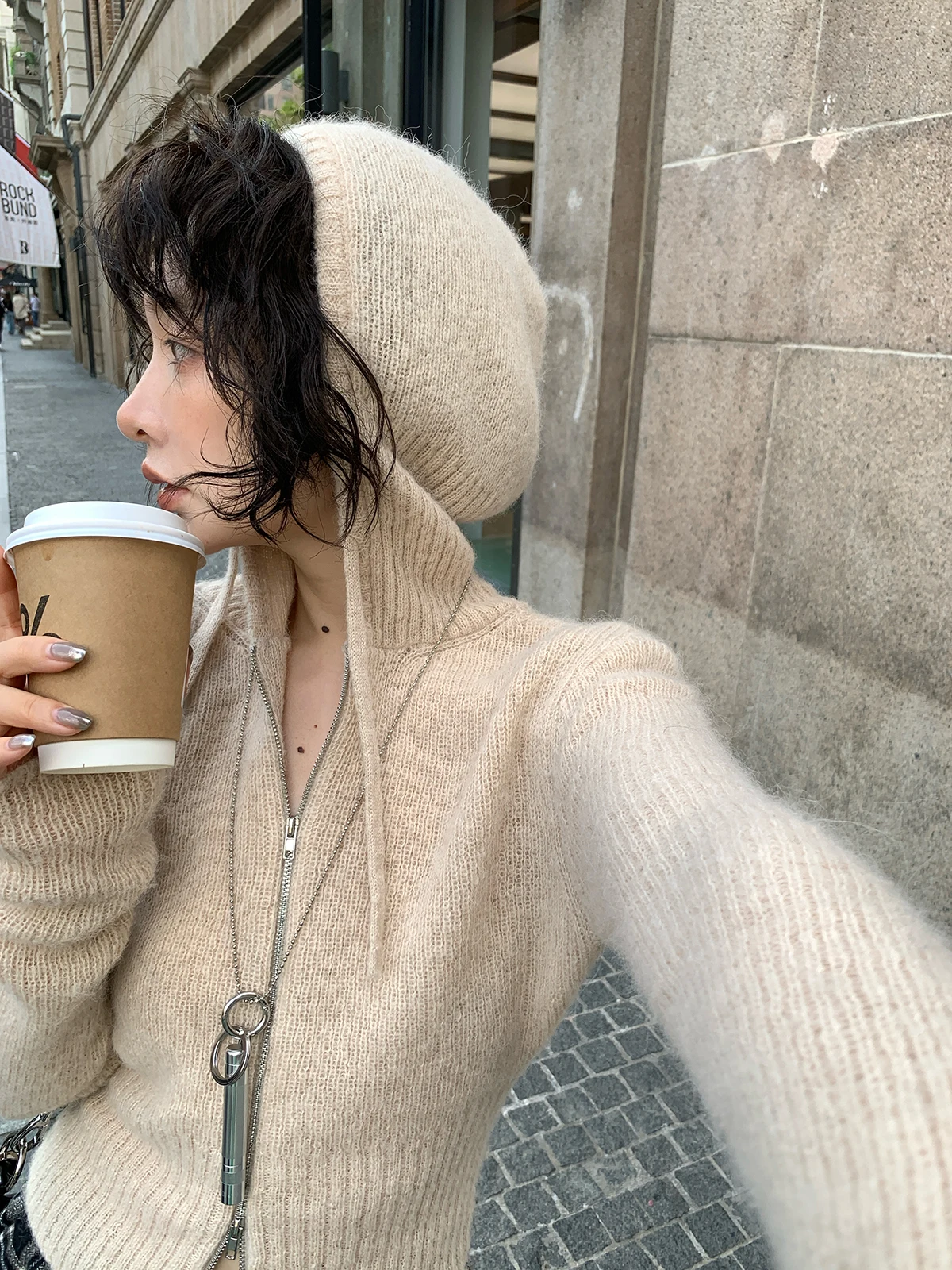 

Женский кардиган Molin Maison из мягкой шерсти альпака с капюшоном, двойной молнией, приталенный, в стиле Lazy Sweater, осенне-зимняя верхняя одежда