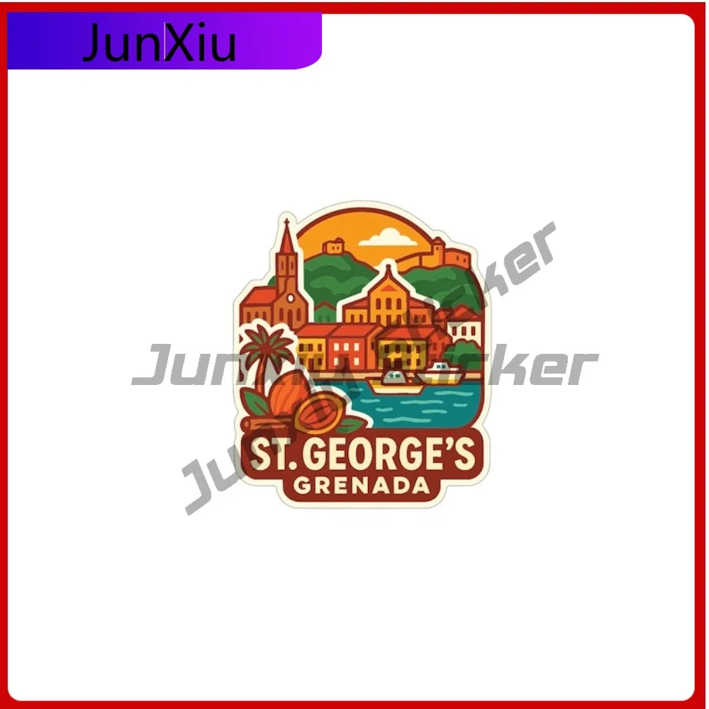 

St. George's Grenada City Vacation Sticker Exterior Waterproof Vinyl Decal Accessory Truck Electric Windshield Bumper Scooter