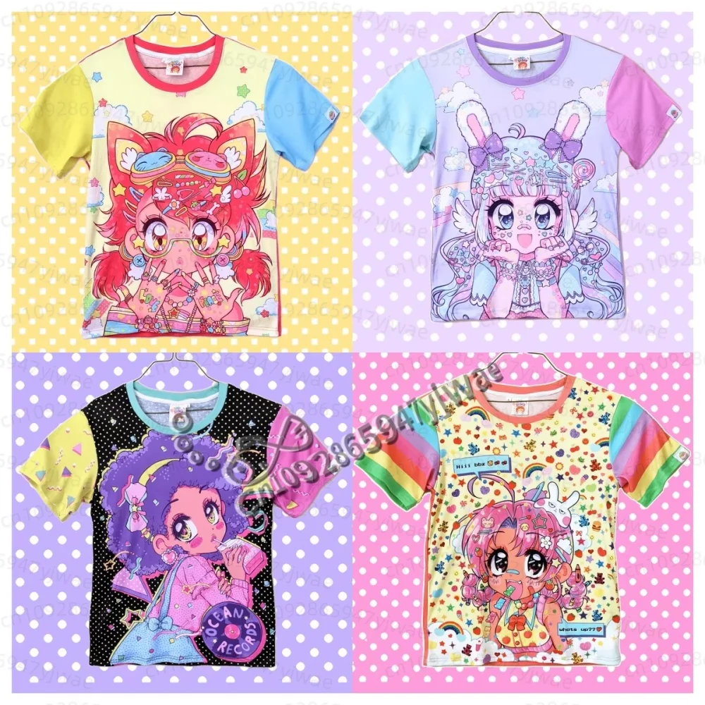 2026 Fashionable Girl Trendy Harajuku Style T-Shirt Family Match Loose Large Breathable Short Sleeve Kids Role Playing T-Shirt