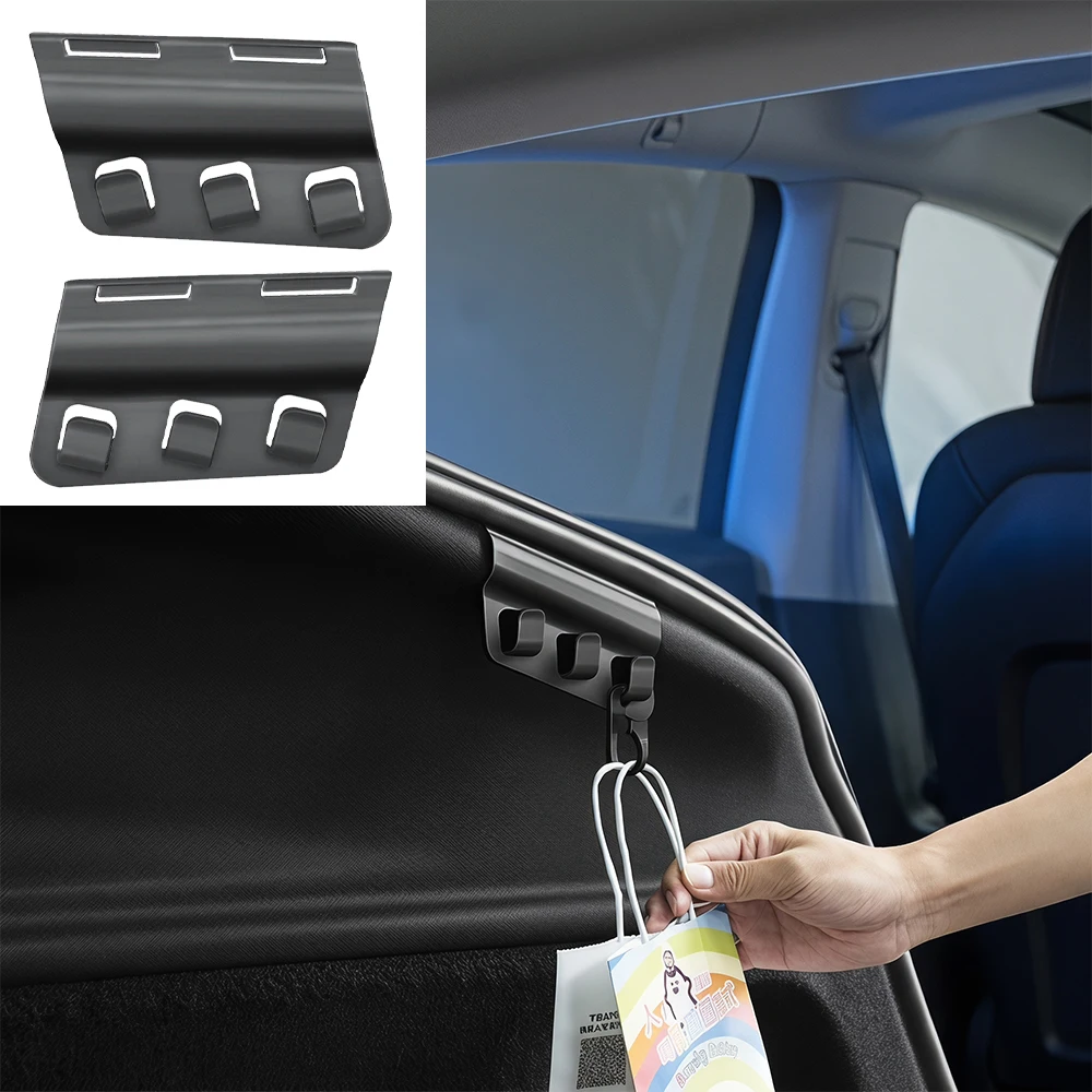 Car Rear Trunk Storage Hook For Tesla Model Y Juniper Left Right Side Concealed Cargo Auto Fastener Clip Auto Storage Accessorie