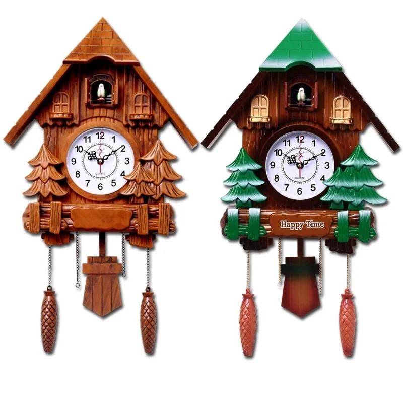 Wall Clock Vintage Cuckoo Clock Bell Pendulum Clock Wall Decor Children's Room Bedroom Watch Bird Reloj Gift Idea