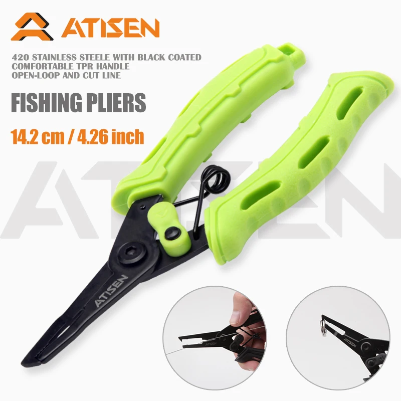 Fishing Tongs Hook Remover Stainless Steel Long Nose Fishing tongs Braided Knife Forked ring Tongs Portable fishing multifunctio