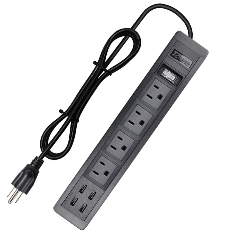 4 Outlet Heavy Duty Recessed Power Strip 4usb for Garage Workshop Workbench, multifunction PC Gaming Outlet, Certified