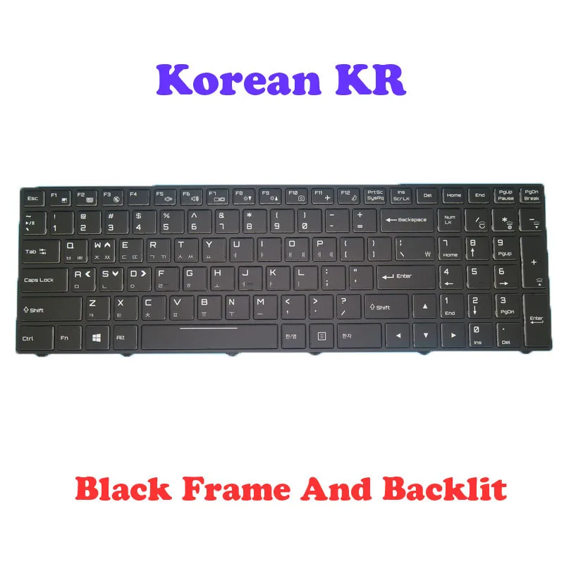 Laptop Met Verlicht Toetsenbord Voor Beurszangen Voor Hansung Tfg266 Tfg276rt Engels Us Koreaans Kr Zwart Frame Nieuw