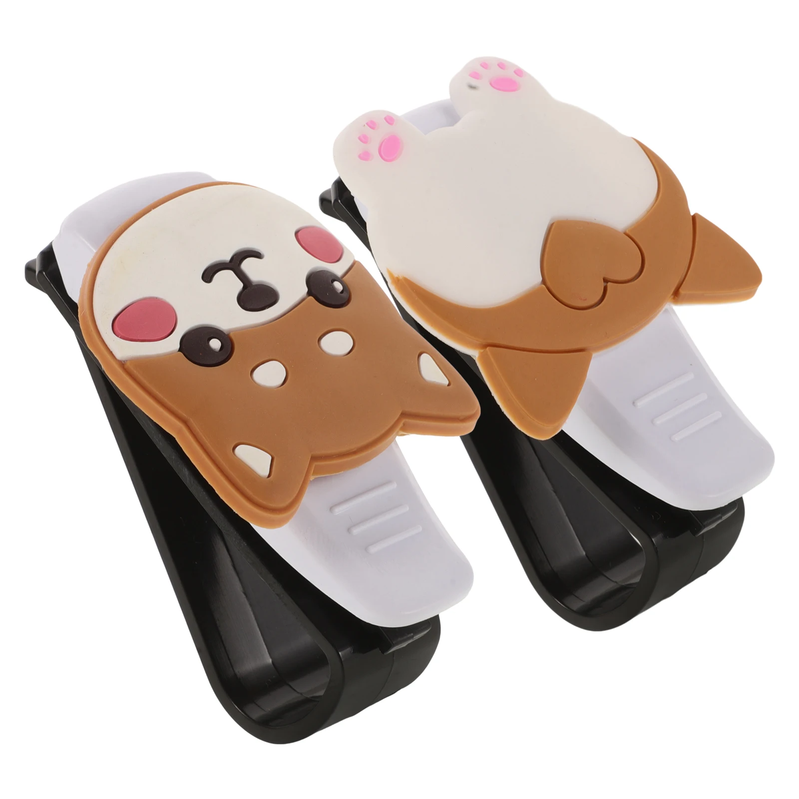 

2Pcs Car Sunglasses Eyeglass Holder Visor Clip Creative Cartoon Rubber Accessories Durable Sunglass Clip For Car Material
