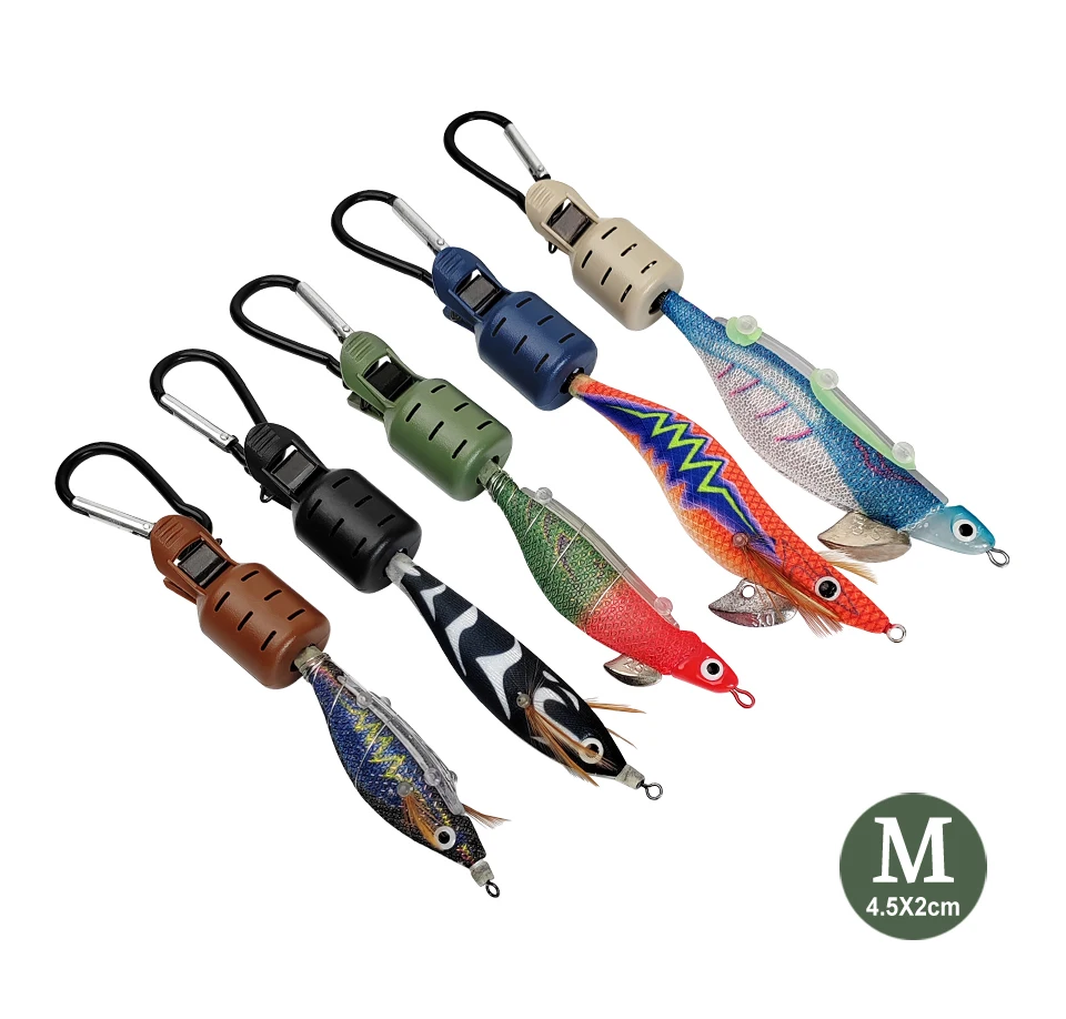6-teiliges Tintenfisch-Jig-Köder-Schutzset mit Karabiner, Oktopus-Egi-Tintenfischhaken-Abdeckung, Tintenfisch-Regenschirmköder, Angelzubehör – Detail 4