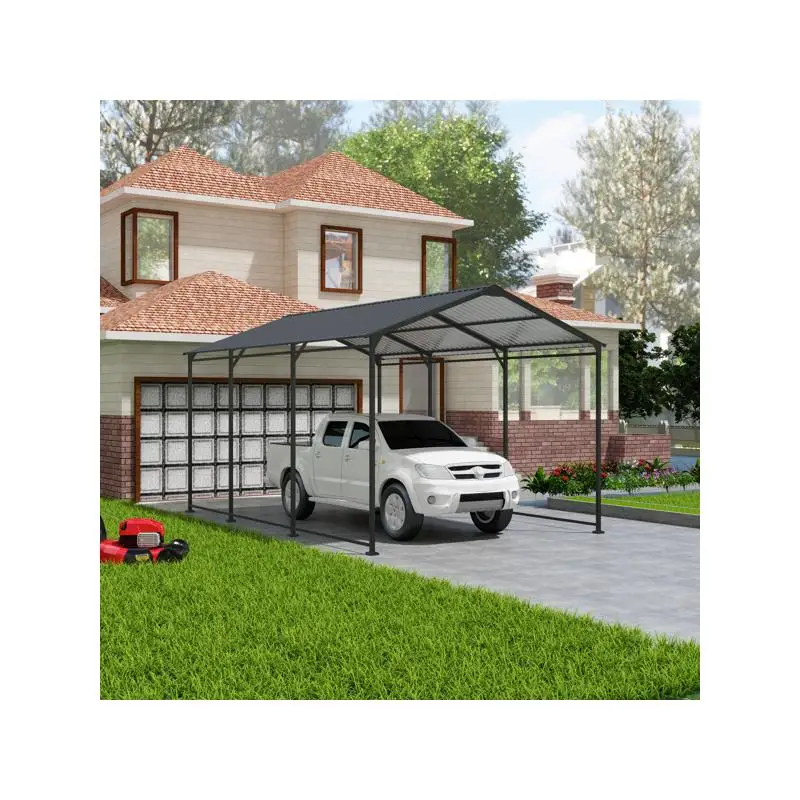 

Сверхмощный металлический карпорт 10x15 футов с крышей из оцинкованной стали и рамой, наружный навес для хранения автомобилей, лодок и грузовиков,