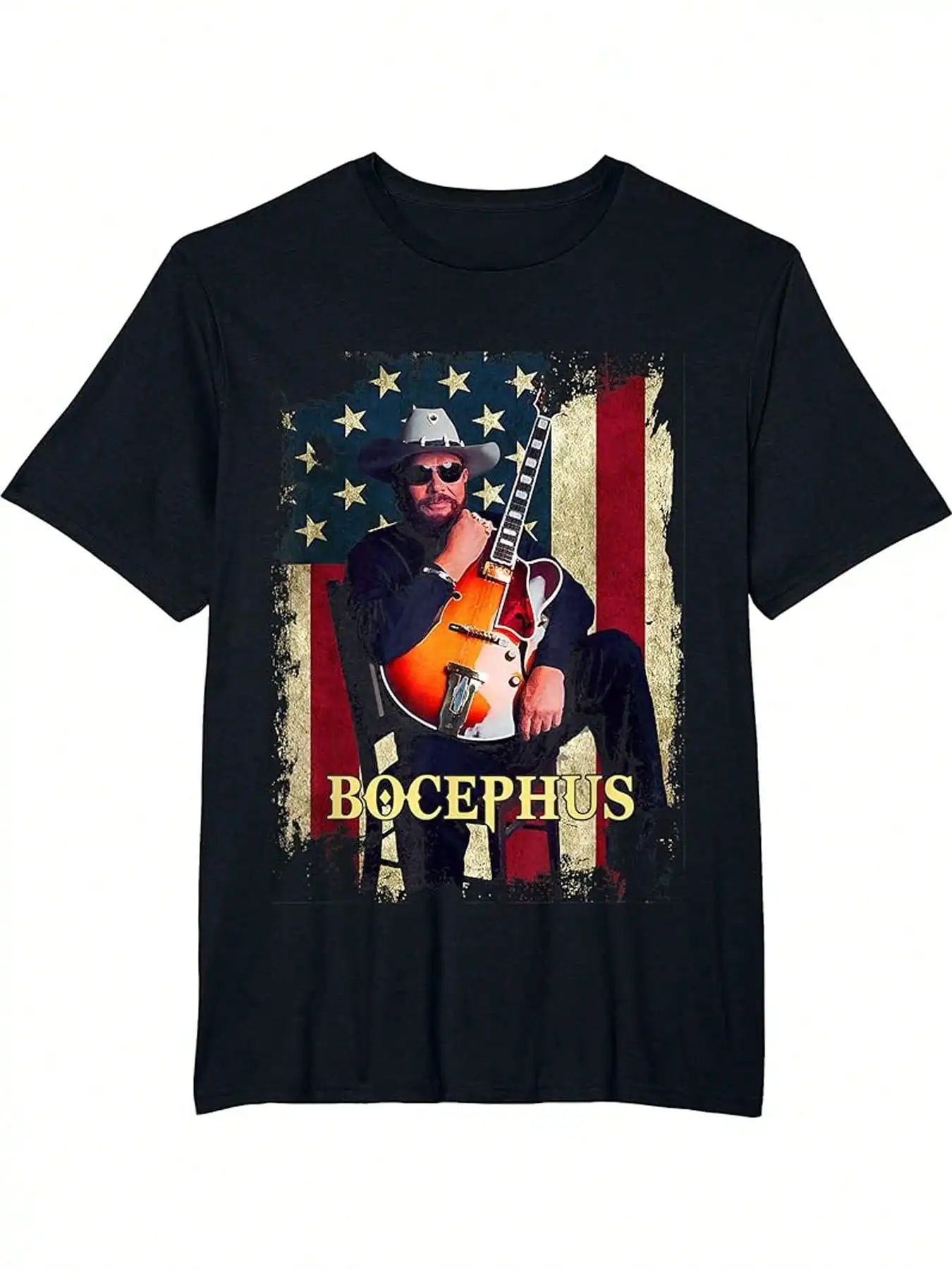 Bocephus Retro Hank Jr Tee Williams เพลงตลกธงอเมริกา T เสื้อการ์ตูนพิมพ์ Leisure Tees สําหรับชายของขวัญวันวาเลนไทน์