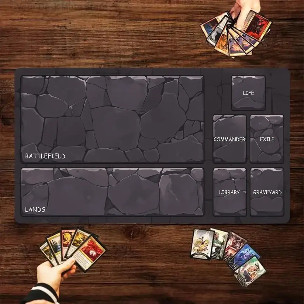 Black Rock Texture Magic Card Battle Mat MTG Playmat Anti-slip Base  Gathering Gaming Mats Board Game Mat for TCG