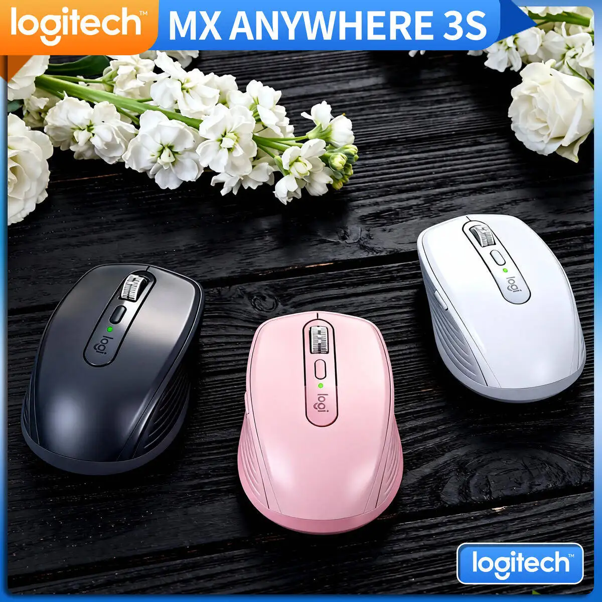 

Logitech MX Anywhere 3S High Precision Bluetooth Mouse 4000DPI Silent Operation Rechargeable for Windows Mac PC