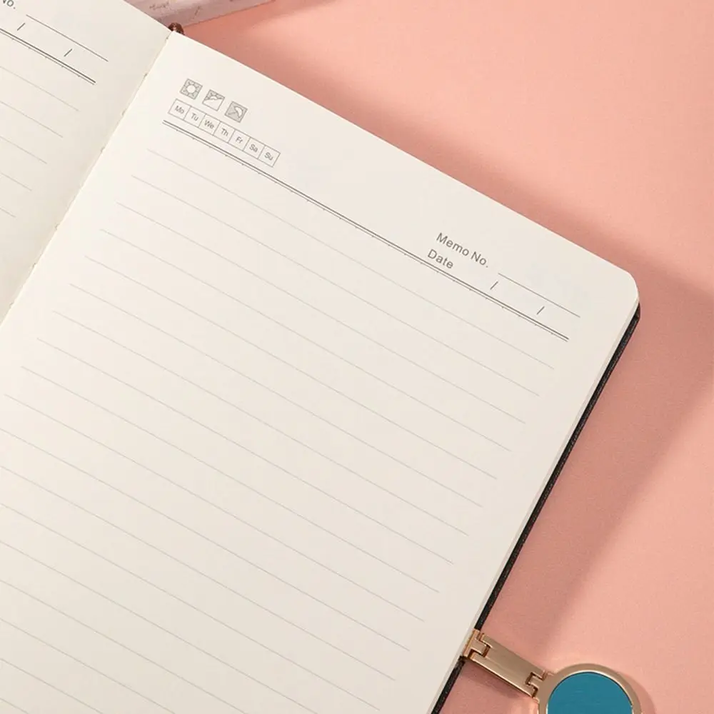 200 Pages A5 Notepad Thickened Paper Horizontal Line Business Office Notebook PU Leather Cover Wear-resistant Students Notebook