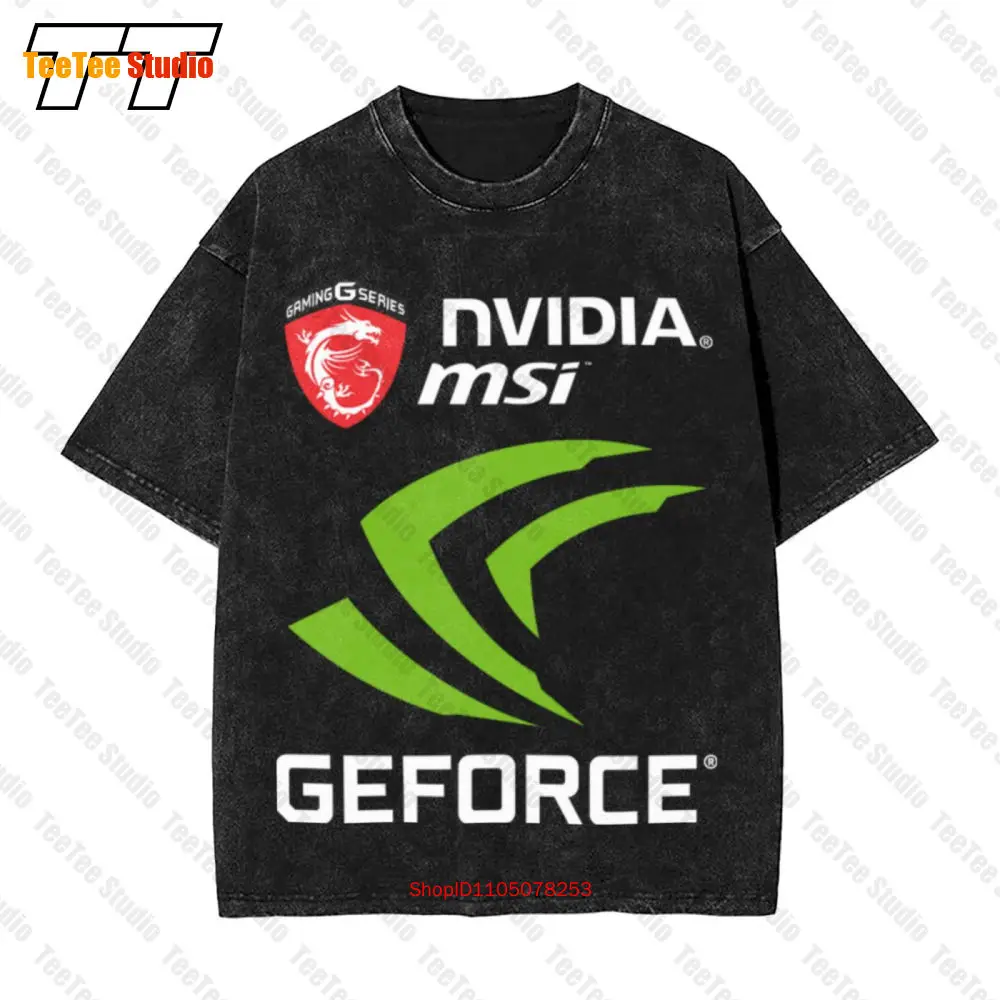 تي شيرت Nvidia Gforce Msi Gaming Vintage بأكمام قصيرة 306Z