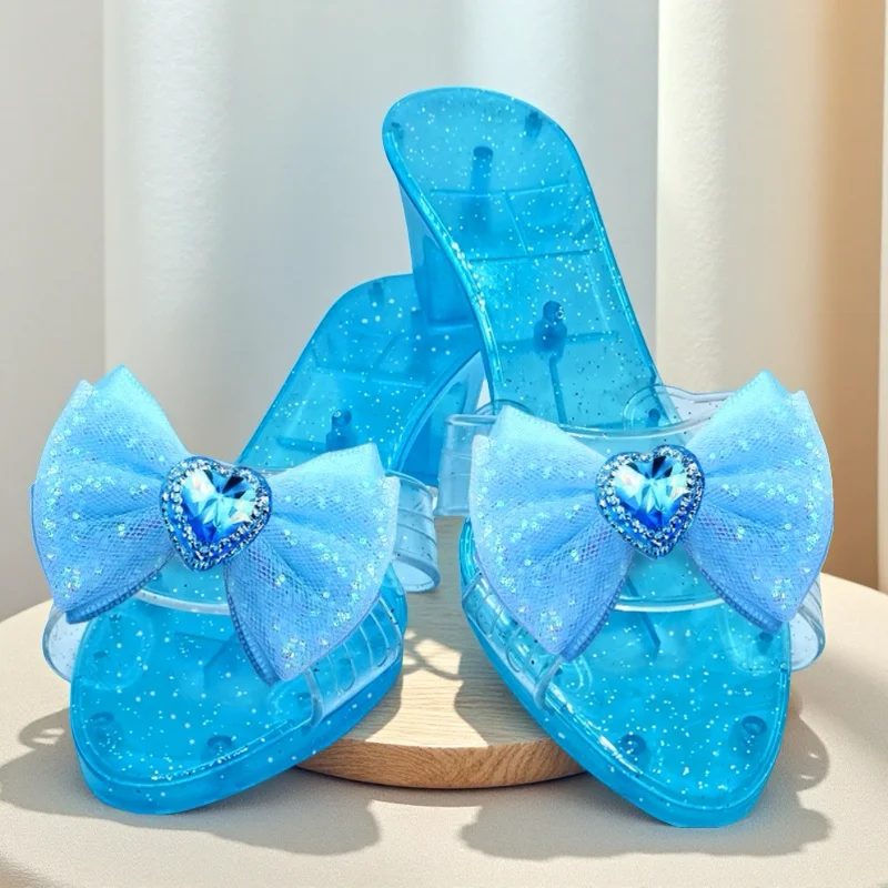 

Sparkling Princess Dress-Up Shoes Toys with Glitter Bows Decorations Pretend Play Party Accessories for Girls Birthday gift toy