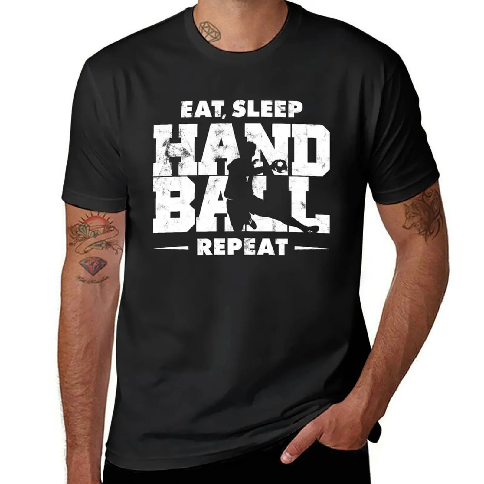 

EAT, SLEEP, HANDBALL, REPEAT VINTAGE, BY SUBGIRL T-Shirt sweat anime men graphic t shirts