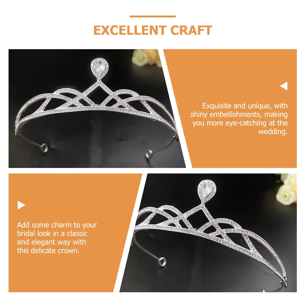 Rhinestone Bride Crown Tiara for Women – Sparkling Elegant Wedding Headpiece for Bridal, Party & Formal Events