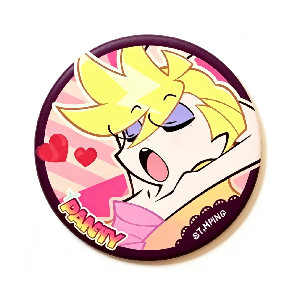 New Panty & Stocking with Garterbelt 58mm Badge Panty and Stocking Brooch Backpack Accessory Holiday Party Gift