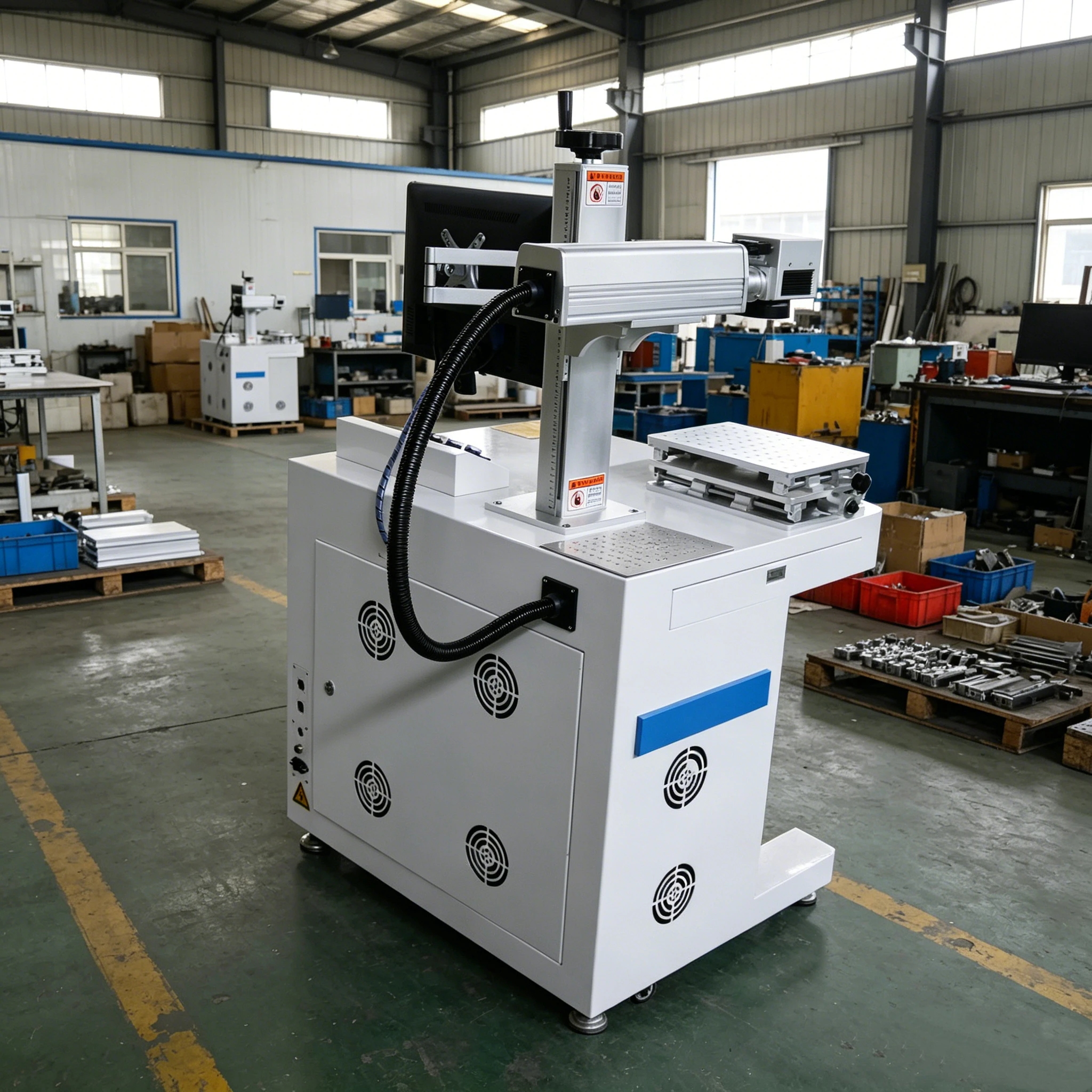 Portable Fiber Laser Marking Machine Easy Moving For On-site Metal Marking Work