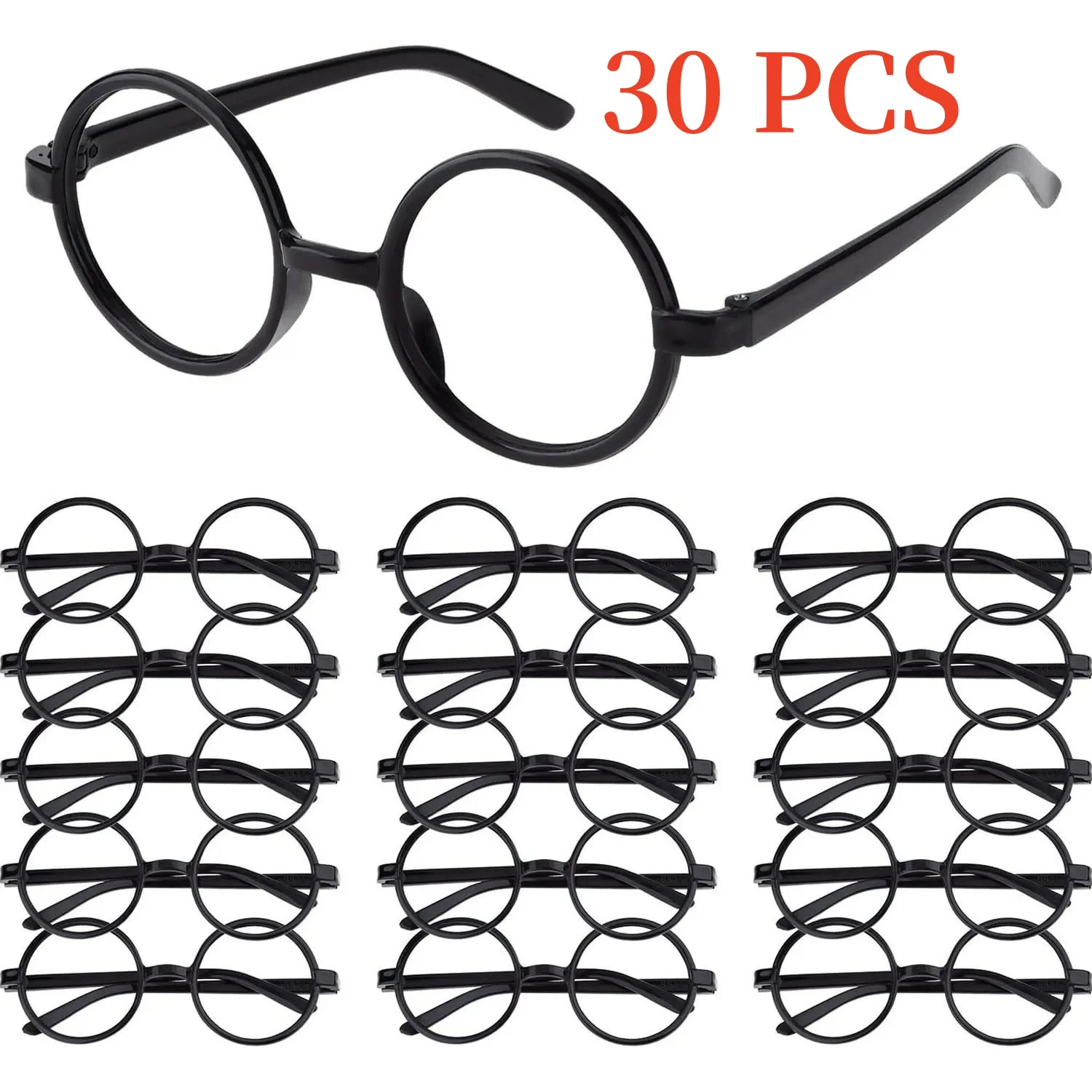 30/20/6PCS Wizard Glasses Vintage Round Frame No Lens Halloween Costumes Cosplay Props Party Decorations Glass