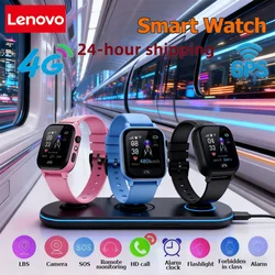 Lenovo Kids Smartwatch 4g Wifi Sos Gps Location Video Call Analogue Card Waterproof Watch Camera Boys Girls Upgrade New Watch