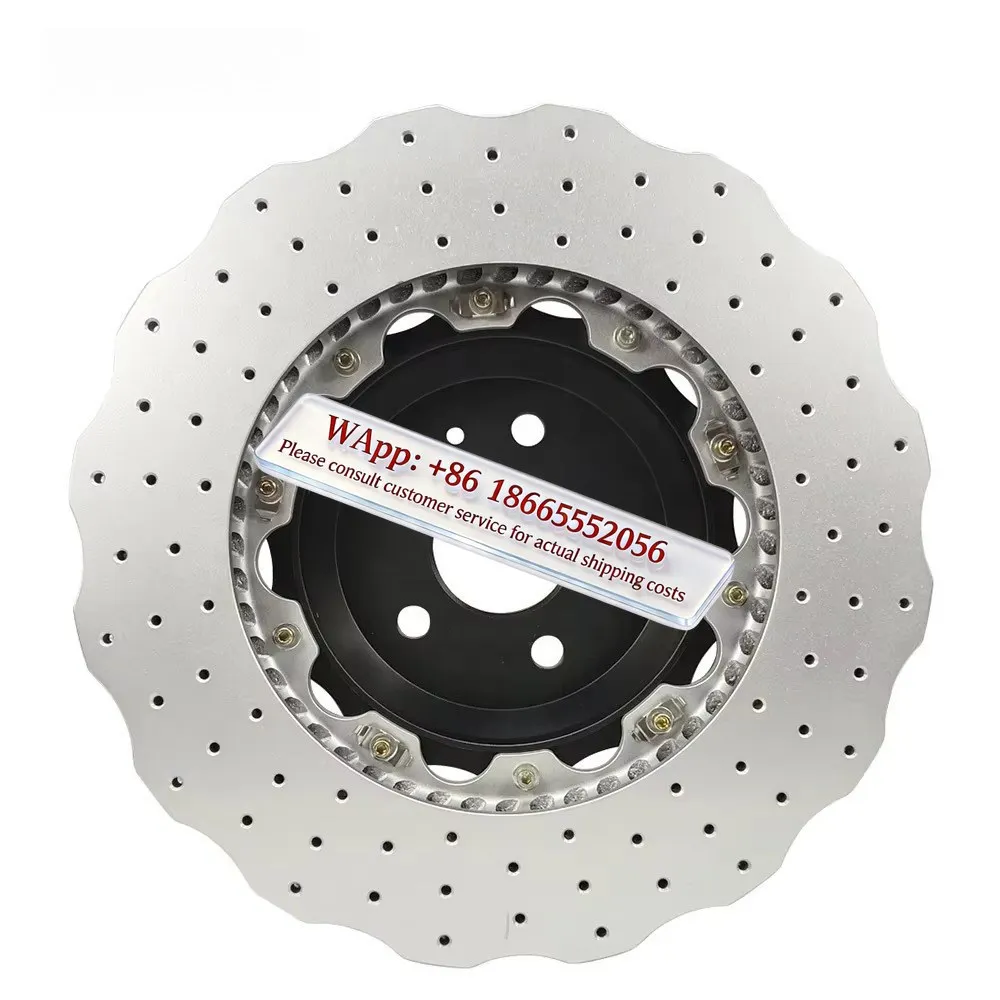 Forged 2 Piece Rear 380mm Drilled Slotted Racing Floating Brake Disc Silver for 1 Year Warranty for Te sla Model S
