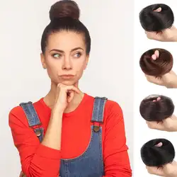 Moño de pelo sintético rizado para mujer, bandas para el cabello desordenadas, banda elástica Updo, postizos con flecos y volumen, nuevo