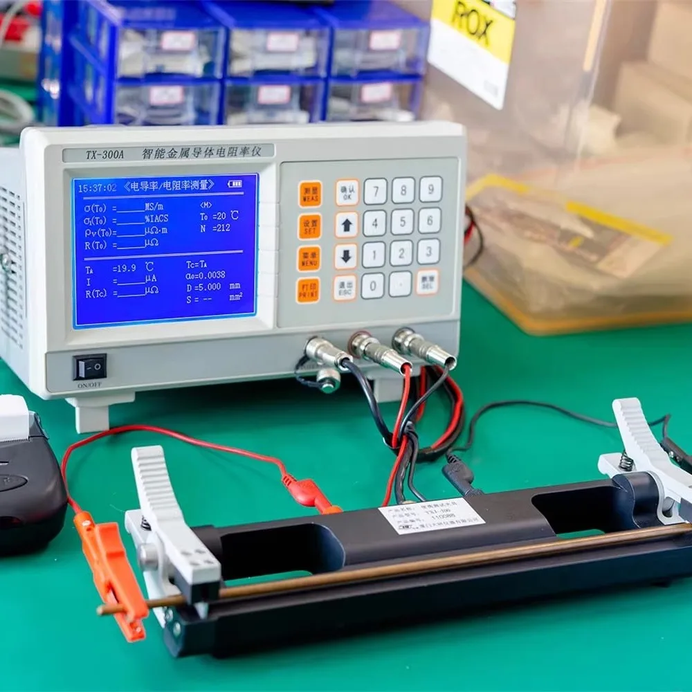 TX-300A intelligent, metal conductor resistivity meter, wire, bar, conductivity, resistivity, tester