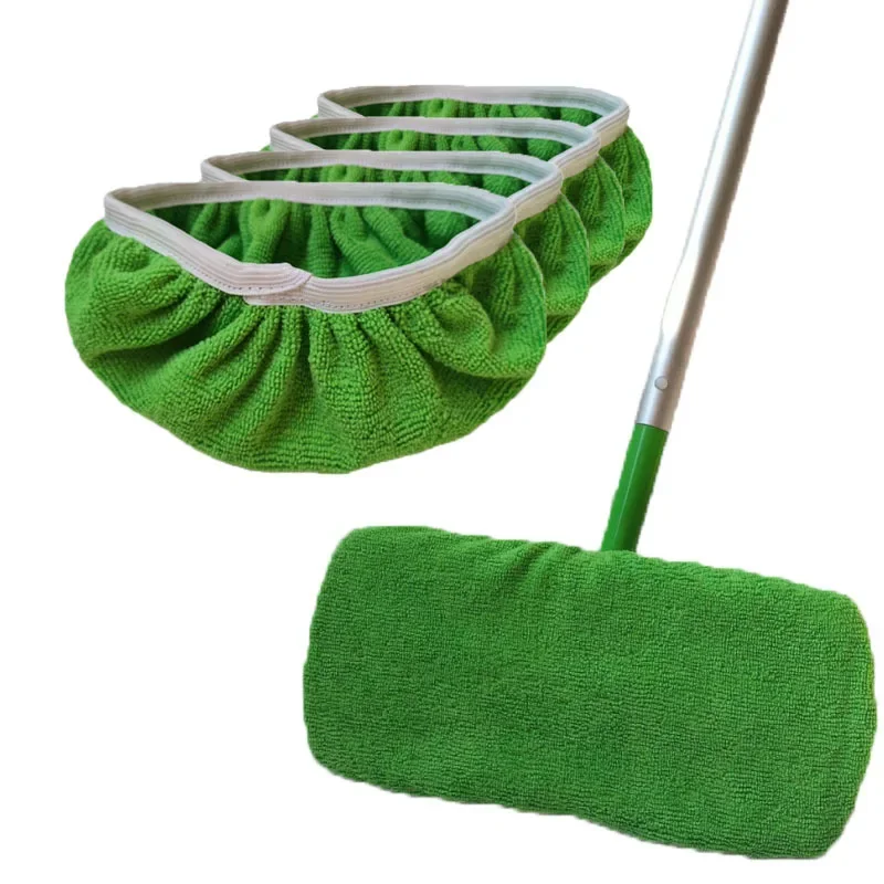 Microfiber Mop Cloth Home Kitchen Gadgets Absorbent Sponge Scouring Pad Alternative Cleaning Tools Reusable Flat Mops Green