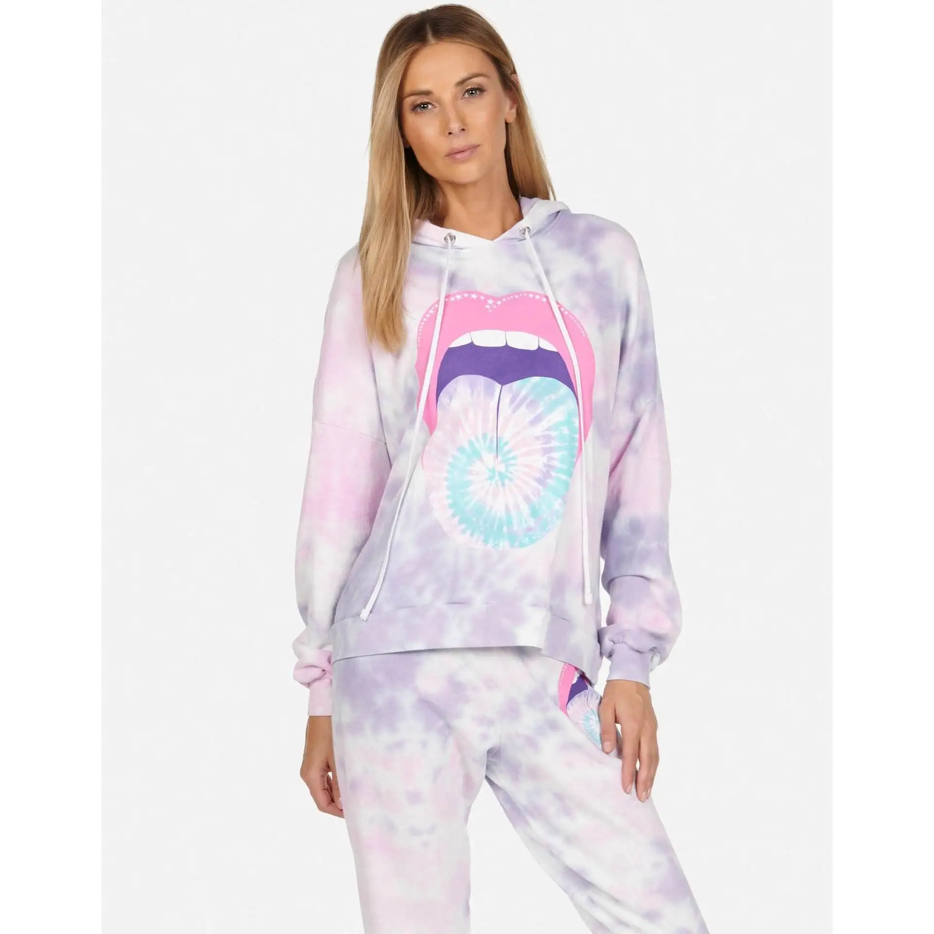 

Новинка 2024, весна-лето, женская повседневная домашняя одежда, комплект из двух предметов Long Sve, удобный дышащий дизайн из полиэфирного волокна с принтом