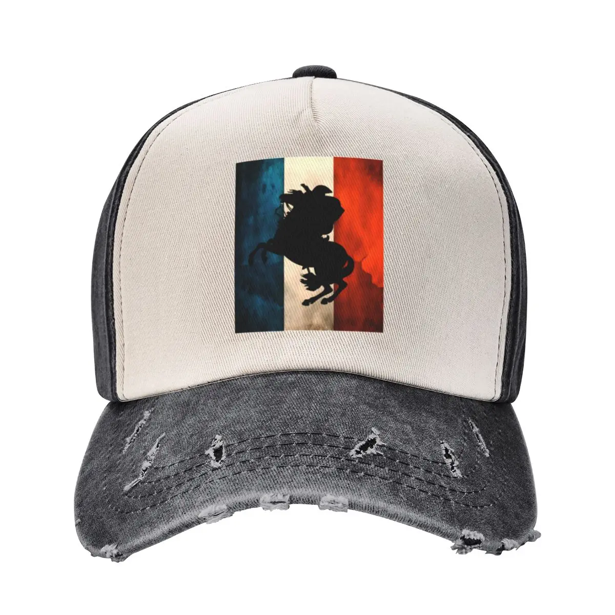 

Napoleon crossing Alps horse damaged french flag Baseball Cap Visor sun hat Baseball Men Women's