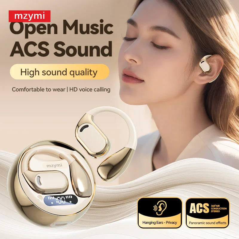 

mzymi M76 Ear hook Wireless Earbuds Bluetooth5.4 HIFI Stereo Earphones Noise Cancelling Headphones OEM sport Headset For XIAOMI