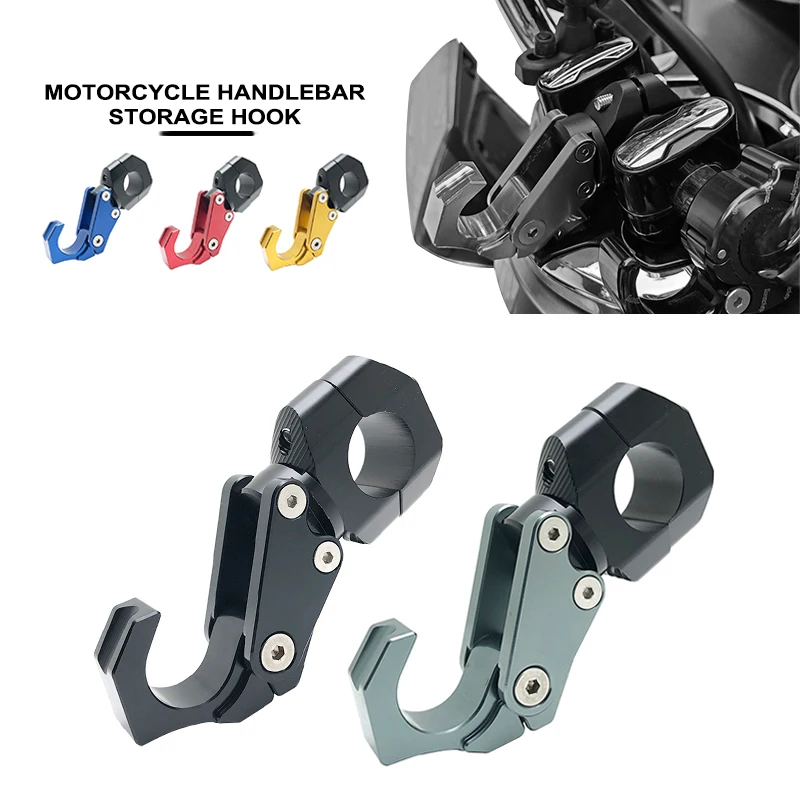 Universal Motorcycle 22mm Handlebar Storage Hook Scooter Luggage Bag Hanger Helmet Claw Hook Bike Storage Bag Aluminum Holder