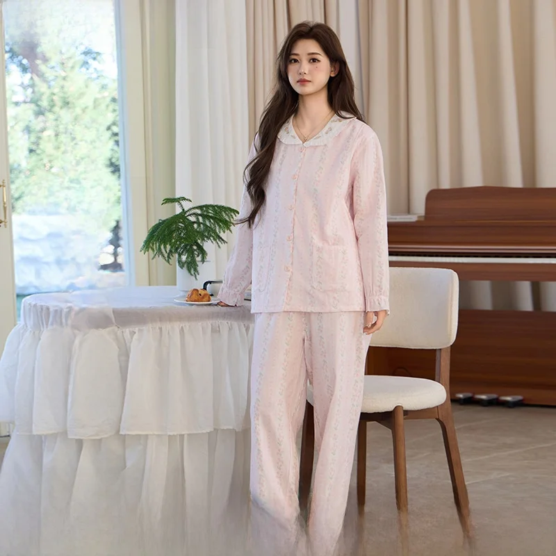 conjunto-de-camison-de-maternidad-de-gasa-de-algodon-puro-con-ribete-de-encaje-cuello-redondo-ropa-de-dormir-para-lactancia