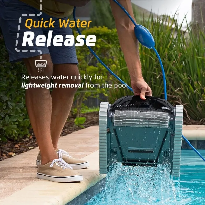 Dolphin Nautilus CC Automatic Robotic Pool Vacuum Cleaner, Wall Climbing Scrubber Brush, Top Load Filter Access