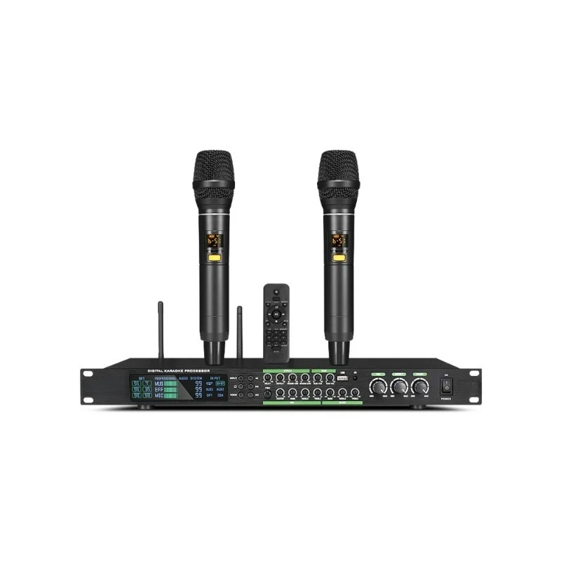 Effect device with wireless microphone all-in-one machine KTV front-stage reverb Bluetooth singing anti-howling household