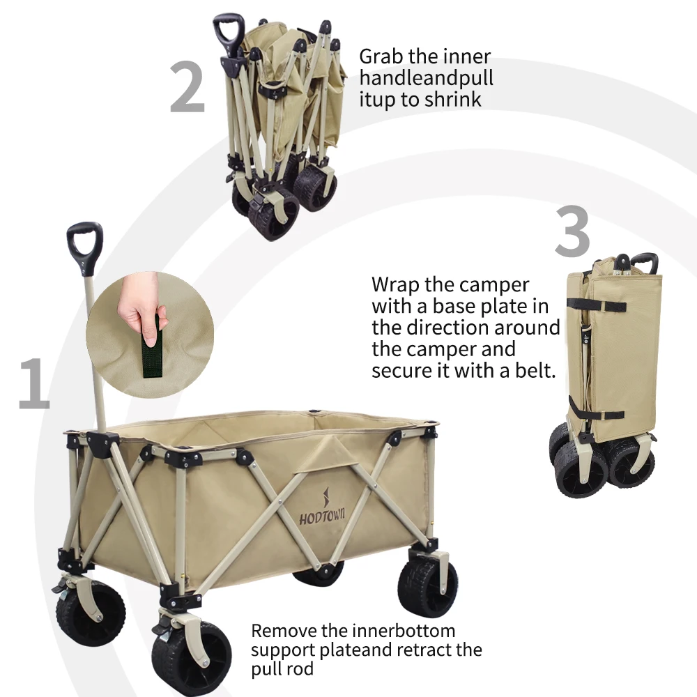 

Hodtown Heavy-Duty Four-Wheel Folding Wagon Portable Outdoor Camping Tool