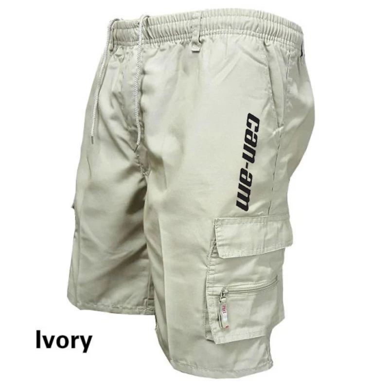 Calção de praia casual masculino, macacão solto, calção de caminhada, calça com cordão, verão